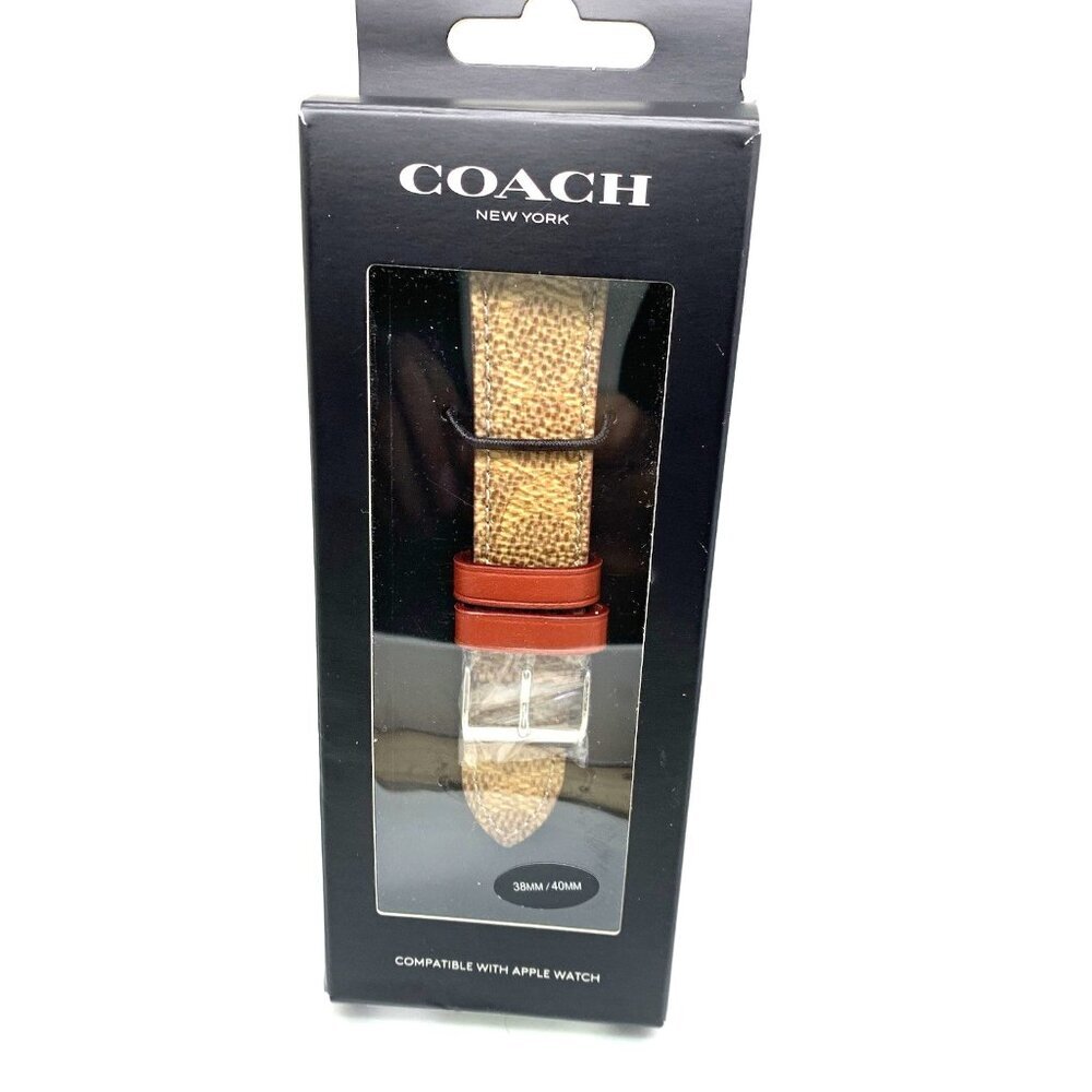 Coach Apple Watch Band Women's Smartwatch Brown Leather Strap 38/40mm 14700060